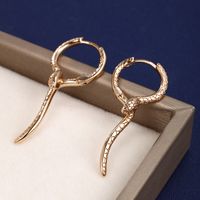 1 Pair Elegant Retro Xuping Snake Plating Copper Alloy 24k Gold Plated Earrings main image 10