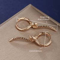 1 Pair Elegant Retro Xuping Snake Plating Copper Alloy 24k Gold Plated Earrings main image 9