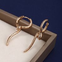 1 Pair Elegant Retro Xuping Snake Plating Copper Alloy 24k Gold Plated Earrings main image 11