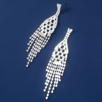 1 Pair Simple Style Classic Style Solid Color Plating Inlay Alloy Zircon Silver Plated Drop Earrings main image 4