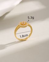 Wholesale Elegant Luxurious Geometric Copper Inlay 18K Gold Plated Zircon Adjustable Ring main image 2
