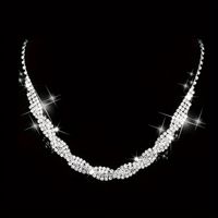 Cute Wedding Solid Color Alloy Plating Inlay Rhinestones Silver Plated Women's Jewelry Set main image 6