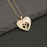 304 Stainless Steel Copper 18K Gold Plated Simple Style Classic Style Plating Heart Shape Zircon Pendant Necklace main image 2