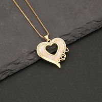 304 Stainless Steel Copper 18K Gold Plated Simple Style Classic Style Plating Heart Shape Zircon Pendant Necklace main image 4