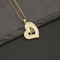 304 Stainless Steel Copper 18K Gold Plated Simple Style Classic Style Plating Heart Shape Zircon Pendant Necklace main image 3