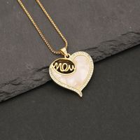 304 Stainless Steel Copper 18K Gold Plated Simple Style Classic Style Plating Heart Shape Zircon Pendant Necklace main image 7