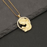304 Stainless Steel Copper 18K Gold Plated Simple Style Classic Style Plating Heart Shape Zircon Pendant Necklace main image 9