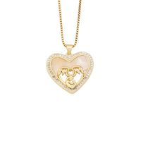 304 Stainless Steel Copper 18K Gold Plated Simple Style Classic Style Plating Heart Shape Zircon Pendant Necklace sku image 10