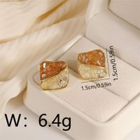 1 Pair Casual Vintage Style Square Plating Copper 18K Gold Plated Ear Studs sku image 1