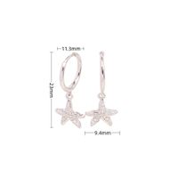 1 Pair Simple Style Classic Style Star Inlay Sterling Silver Zircon Drop Earrings main image 4