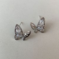 1 Pair Sweet Simple Style Butterfly Plating Inlay Copper Zircon 18K Gold Plated Ear Studs main image 5