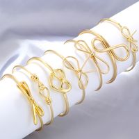 Copper Casual Elegant Simple Style Bow Knot Bangle main image 1