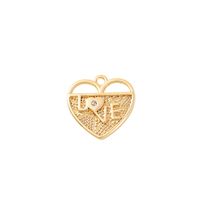 1 Piece 14 * 14mm Copper Zircon 18K Gold Plated Love Heart Shape Polished Pendant main image 6