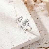304 Stainless Steel Casual Simple Style Star Heart Shape Chains Print Hollow Out Rings main image 6