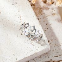 304 Stainless Steel Casual Simple Style Star Heart Shape Chains Print Hollow Out Rings main image 7