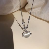 Sterling Silver White Gold Plated Casual Simple Style Lock Inlay Opal Pendant Necklace main image 5