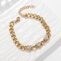 Acier Inoxydable 304 Style Simple Style Classique Incruster Forme De Cœur Fleur Papillon Zircon Bracelets main image 1