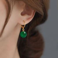 1 Pair Elegant Round Agate Wholesale Drop Earrings sku image 5