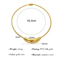 Rostfreier Stahl Titan Stahl 18 Karat Vergoldet IG-Stil Einfacher Stil Geometrisch Überzug Halsband main image 2