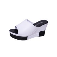 Women's Casual Color Block Round Toe Wedge Slippers main image 4