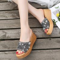 Women's Casual Solid Color Round Toe Wedge Slippers main image 3