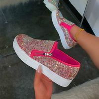 Frau Lässig Einfarbig Strass Runder Zeh Halbschuhe main image 1