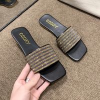 Women's Casual Solid Color Square Toe Flat Slippers sku image 9