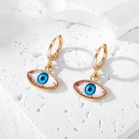 1 Pair Vintage Style Simple Style Eye Plating Alloy Glass Silver Plated Drop Earrings main image 3