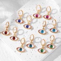 1 Pair Vintage Style Simple Style Eye Plating Alloy Glass Silver Plated Drop Earrings main image 1