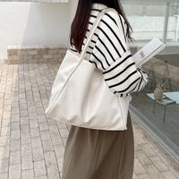 Women's Large PVC Solid Color Streetwear Square Magnetic Buckle Tote Bag main image 3