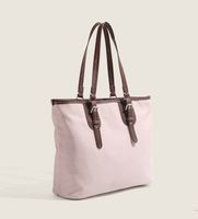 Women's Medium Canvas Solid Color Classic Style Zipper Tote Bag main image 4