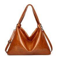 Women's Medium Pu Leather Solid Color Vintage Style Zipper Tote Bag main image 3