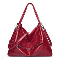 Women's Medium Pu Leather Solid Color Vintage Style Zipper Tote Bag sku image 1