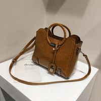 Frau Groß Pu-Leder Einfarbig Vintage-Stil Reißverschluss Handtasche main image 5