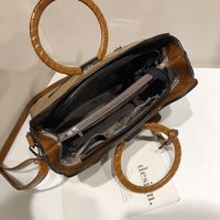 Frau Groß Pu-Leder Einfarbig Vintage-Stil Reißverschluss Handtasche main image 4