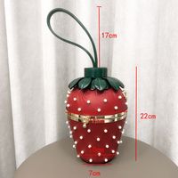 Women's Small Pu Leather Strawberry Cute Bucket Buckle Handbag main image 2