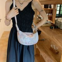 Women's Medium Pu Leather Solid Color Basic Zipper Cloud Shape Bag sku image 7