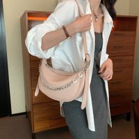 Women's Medium Pu Leather Solid Color Basic Zipper Cloud Shape Bag sku image 8