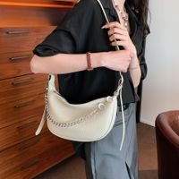 Women's Medium Pu Leather Solid Color Basic Zipper Cloud Shape Bag sku image 10