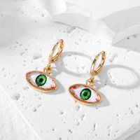 1 Pair Vintage Style Simple Style Eye Plating Alloy Glass Silver Plated Drop Earrings sku image 4