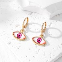 1 Pair Vintage Style Simple Style Eye Plating Alloy Glass Silver Plated Drop Earrings sku image 5
