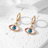1 Pair Vintage Style Simple Style Eye Plating Alloy Glass Silver Plated Drop Earrings sku image 6
