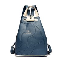 Anti-theft 17 Inch Solid Color Daily Women's Backpack sku image 4