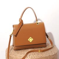 Women's Large Pu Leather Solid Color Vintage Style Flip Cover Handbag main image 1