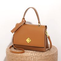 Women's Large Pu Leather Solid Color Vintage Style Flip Cover Handbag main image 3
