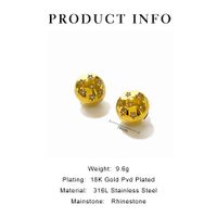 1 Pair Elegant Modern Style Sweet Star Inlay Stainless Steel Rhinestones 18K Gold Plated Earrings main image 2