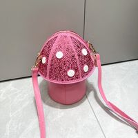 Women's Small Pu Leather Mushroom Cute Zipper Shoulder Bag main image 4