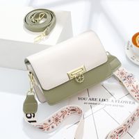 Women's Small Pu Leather Color Block Cute Square Buckle Shoulder Bag sku image 6