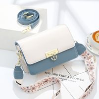 Women's Small Pu Leather Color Block Cute Square Buckle Shoulder Bag sku image 2