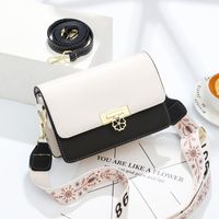 Women's Small Pu Leather Color Block Cute Square Buckle Shoulder Bag sku image 5